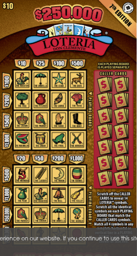 $250,000 LOTERIA 7th EDITION scratch-off ticket