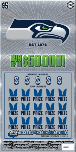 SEATTLE SEAHAWKS scratch-off ticket