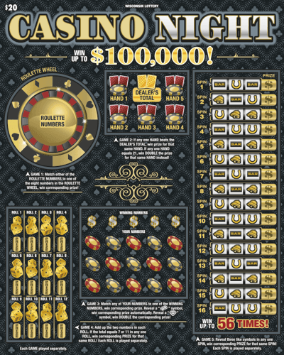 CASINO NIGHT scratch-off ticket