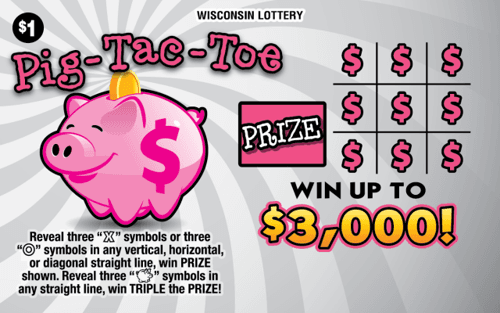 PIG-TAC-TOE scratch-off ticket