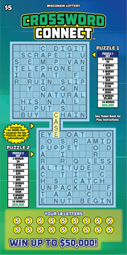CROSSWORD CONNECT scratch-off ticket