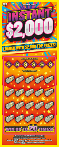 INSTANT $2,000 scratch-off ticket