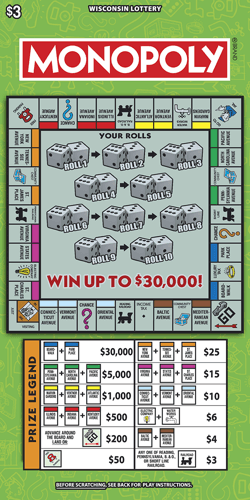 MONOPOLY™ scratch-off ticket