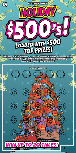 HOLIDAY 500S scratch-off ticket