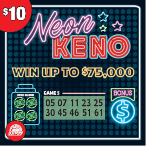 KING FUTURE GOLD NEON KENO scratch-off ticket