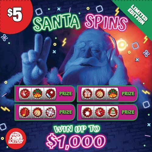 SPOOKY KITTY - SANTA SPINS scratch-off ticket